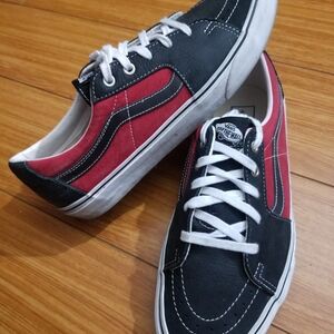 Vans Men's Black and Red Sneakers